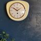 Vintage ceramic clock silent wall clock "Golden yellow guarantor"
