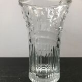 Designer molded glass vase with vintage cherry decor