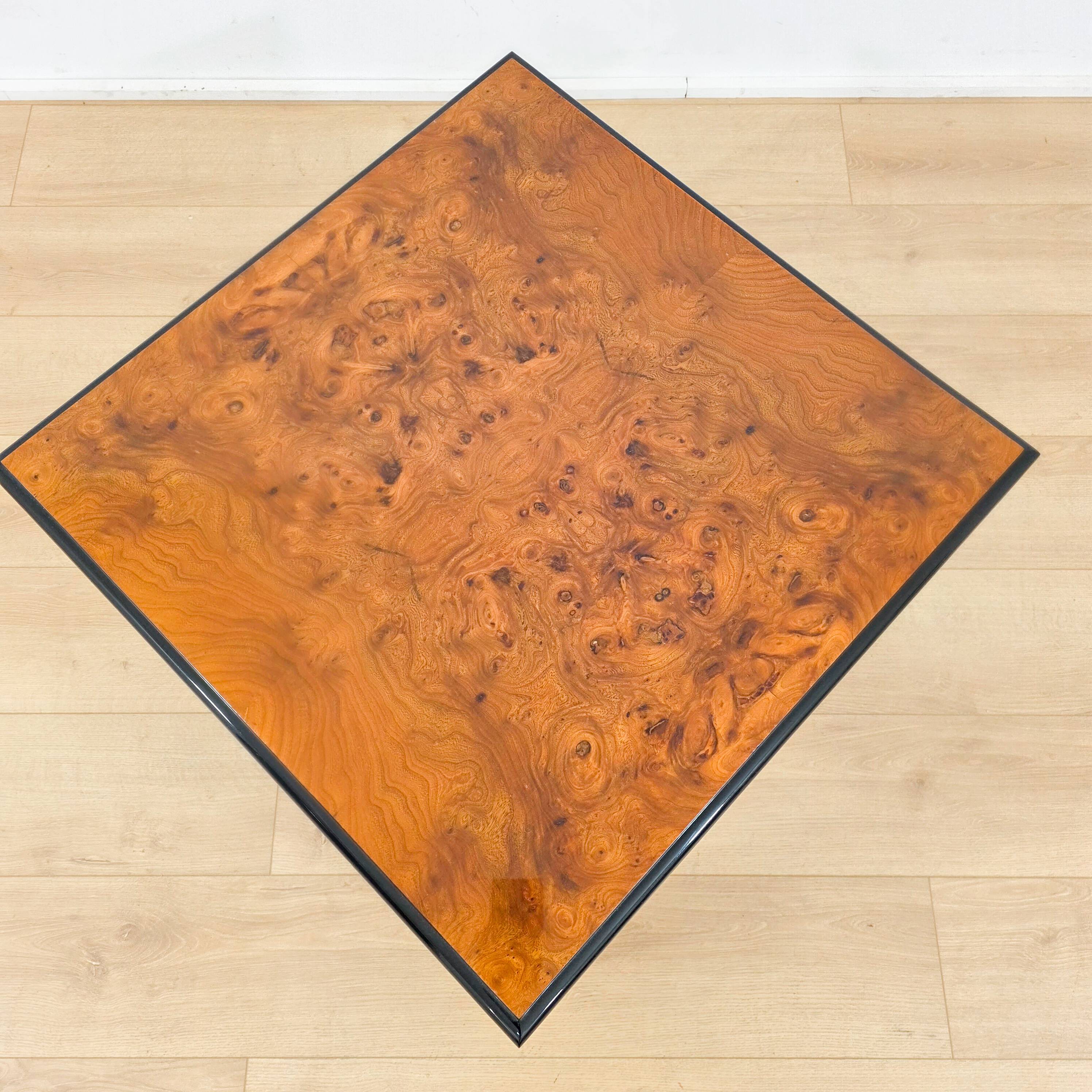 Coffee table in elm burl - 1970s