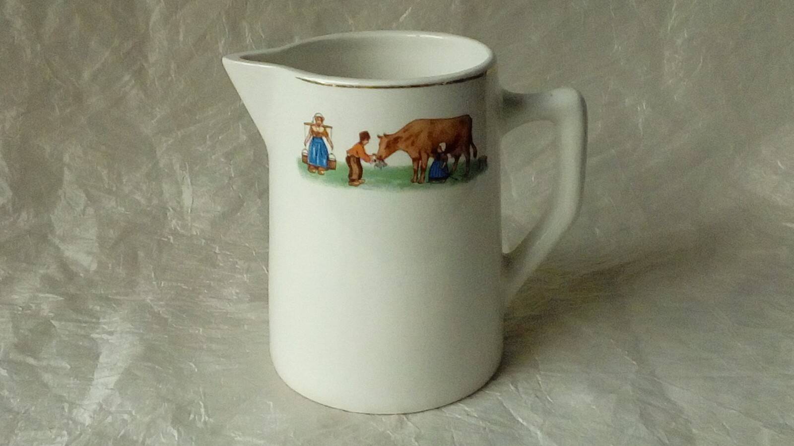 Milk jug/pitcher in earthenware, the milkmaid
