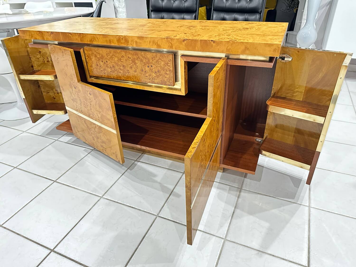 Jean Claude Mahey Roche Bobois vintage 1970s bar cabinet sideboard