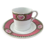 White porcelain flowered cup and saucer