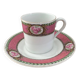 Tasse et soucoupe porcelaine blanche fleuri