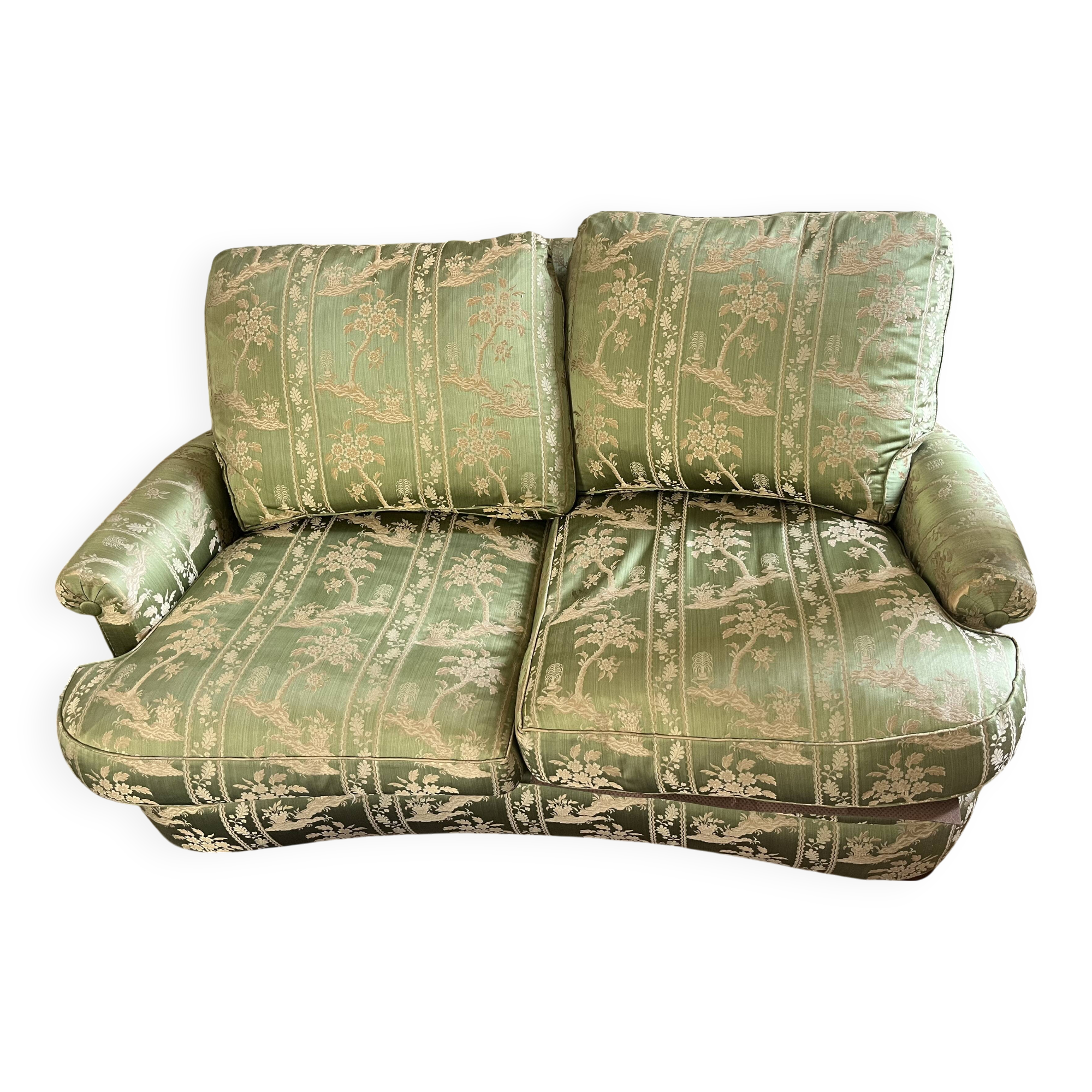 2-seater silk fabric sofa