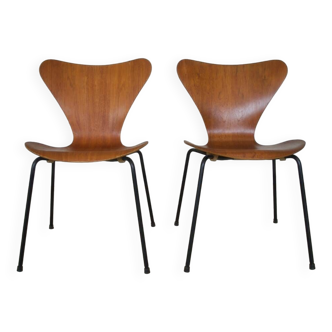 Teak 3107 Dining Chairs by Arne Jacobsen for Fritz Hansen,