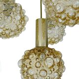 Vintage suspension lamp Limburg, Bubble Glass & Brass, 70s