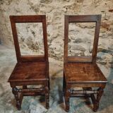 Set of 2 Antique Oak Chairs – 19th Century, Auvergne