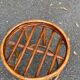 Vintage round woven bamboo pouf