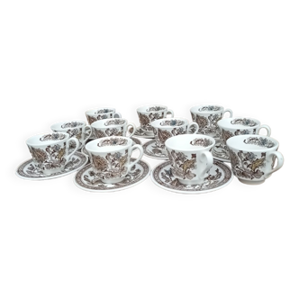 Lot de 9 tasse à café Jacobean Staffordshire England