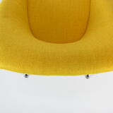 Vintage polish armchair shell, fully renovated, 1960s, fabric, chrome