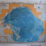 Old school map of geography oceans and seas Hatier Vallaux n°26