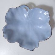 antique blue and gold leaf dish in Limoges porcelain