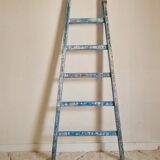 Old blue wooden ladder
