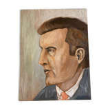 Portait huile sur bois