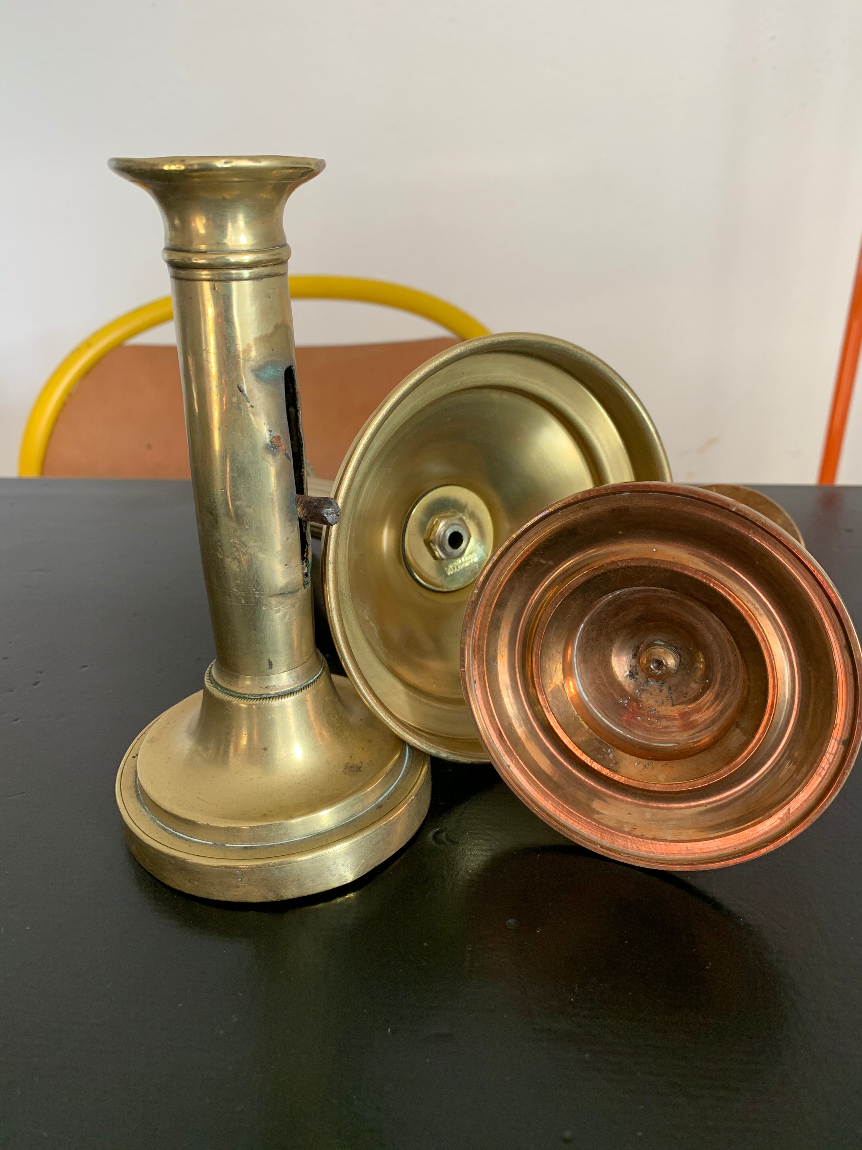 Set 3 vintage brass candlesticks