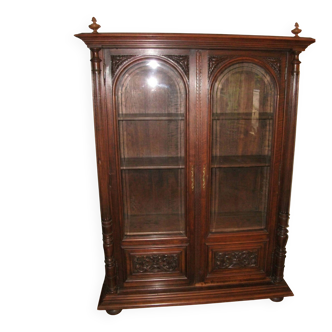 Glass library in Henri II style made of solid wood