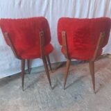 Plush chairs with compass legs