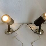 Pair of vintage 1950s Lita Zodiac spotlights by Jacques Biny, black and gold - 16 x 13