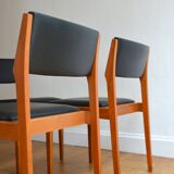 Suite of 4 Scandinavian chairs vintage Teck 960s
