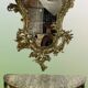 Console murale en bronze et miroir, années 60. Lot de 2