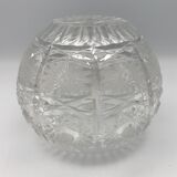 Vase crystal ball schonborner bleikristall germany floral motifs