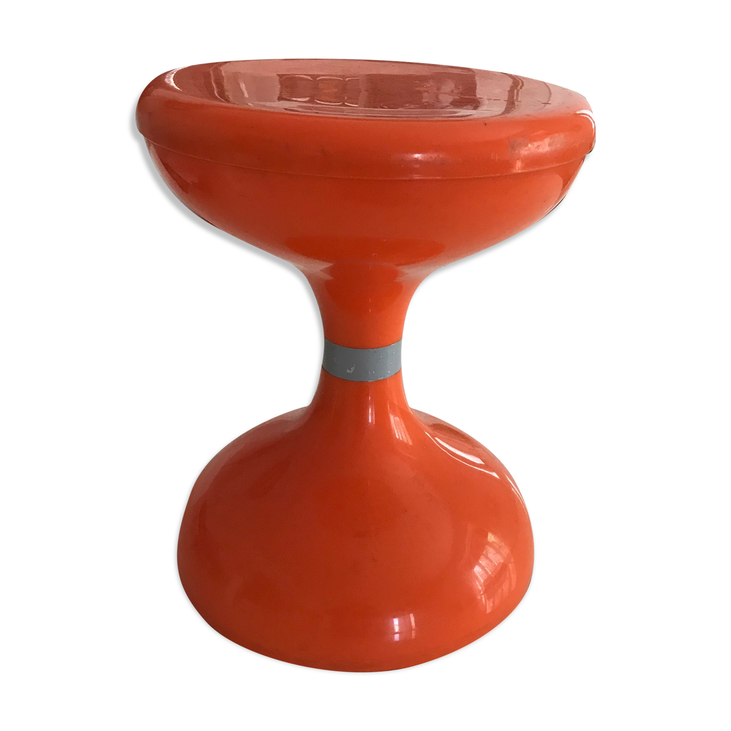 Vintage orange diabolo stool 70