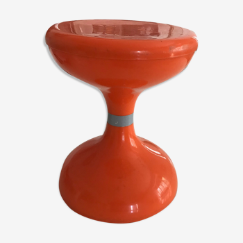 Tabouret diabolo orange vintage 70