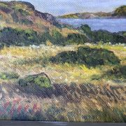 Peinture à l'huile originale de paysage vintage de N.Stern