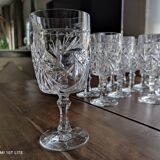 Set of 11 glasses in chiseled ancient rock crystal