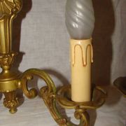 pair of bronze wall lights with 2 arms