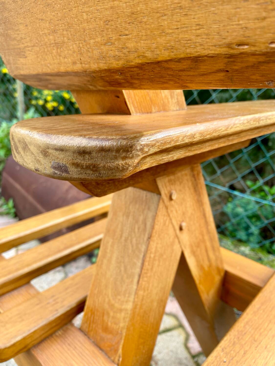 Designer bench in solid oak