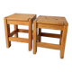 Pair of vintage larch stools, 1960s/70s