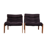 Pair of designer armchairs signed velvet