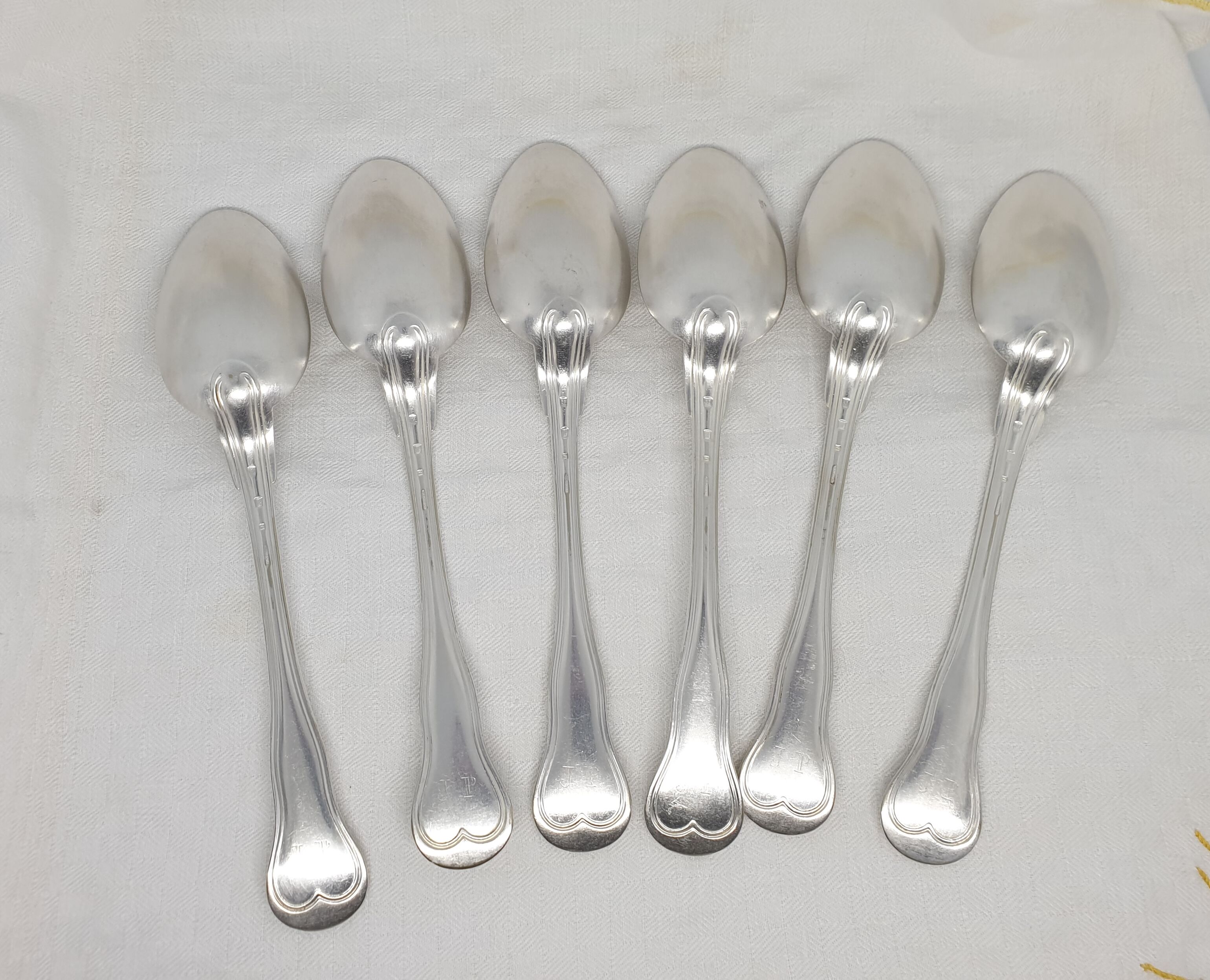 Six cuillères de table ancienne Christofle métal argenté