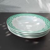 4 digoin Sarreguemines soup plates