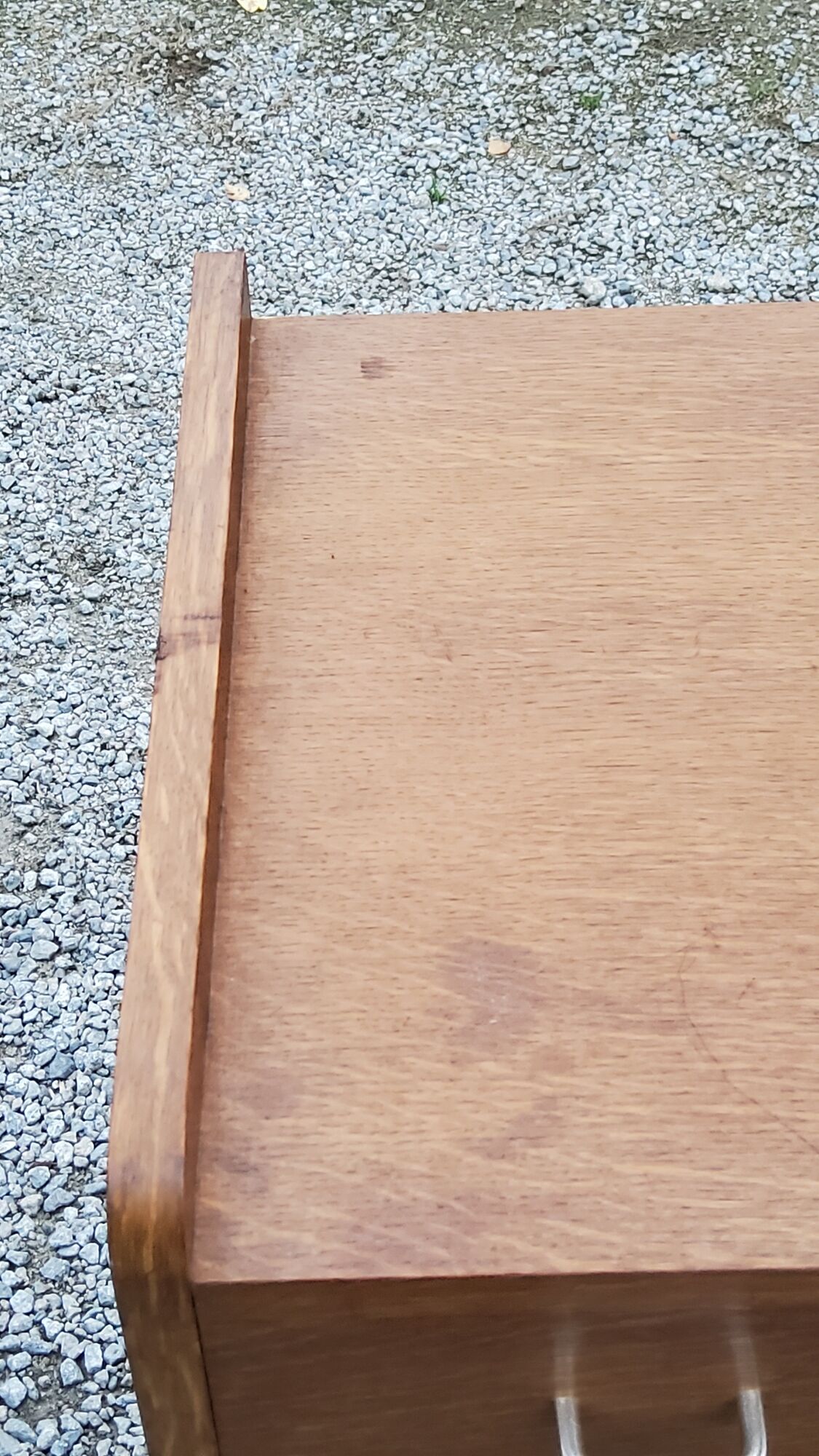 Vintage oak chest of drawers feet compass and fins of the 50s 2 doors 1 drawer