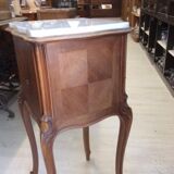 Bedside table wood and marble