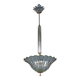 Art Deco Seguso pendant lamp in Clear Murano glass. Italy 1940s