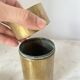 Vintage Red Enamelled Bronze Set, Ashtray, Candle Holder & Lidded Jar, 50s