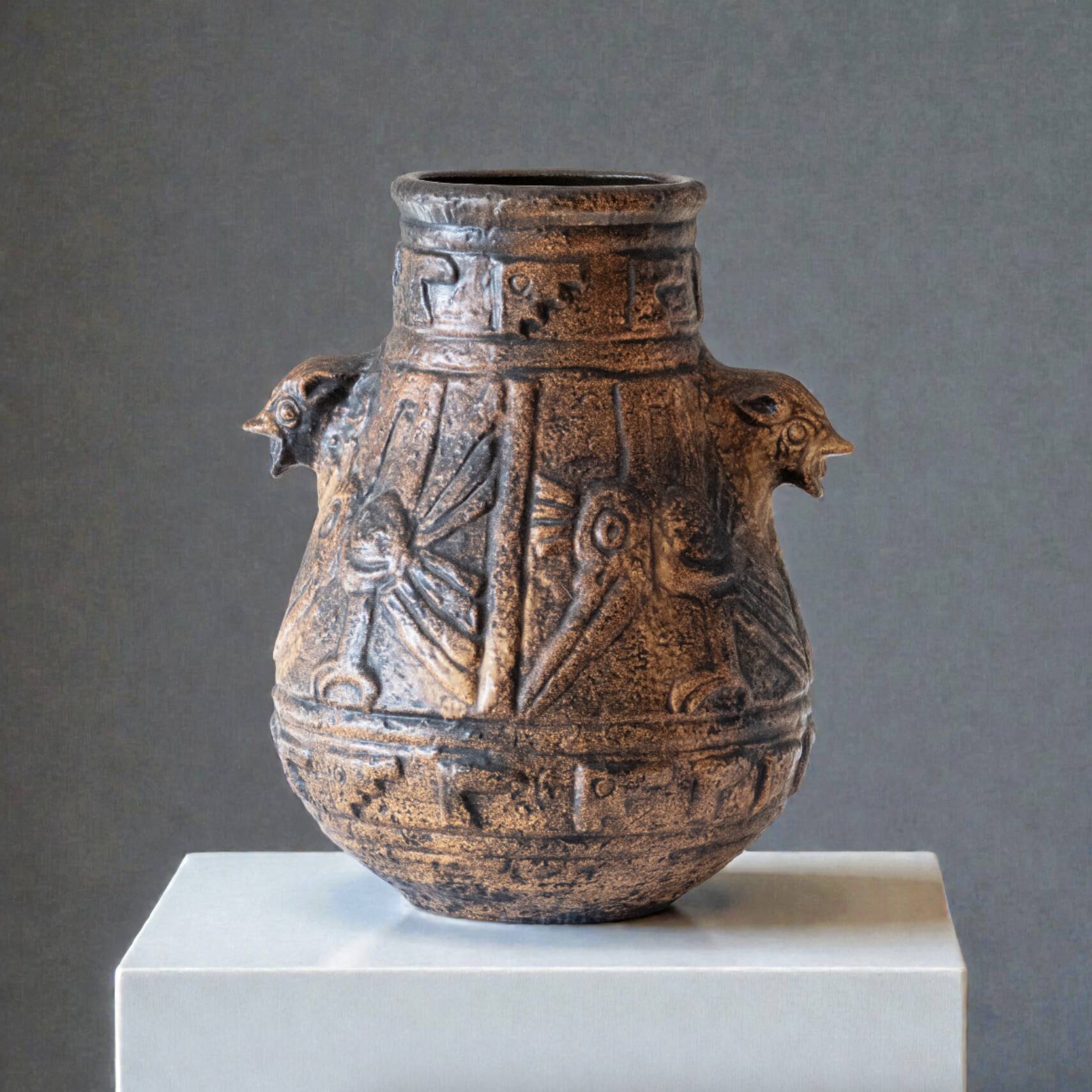 Large Aztec vase by Jasba, 1960