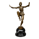 Art Deco bronze figurine "Dancer" on a marble base.