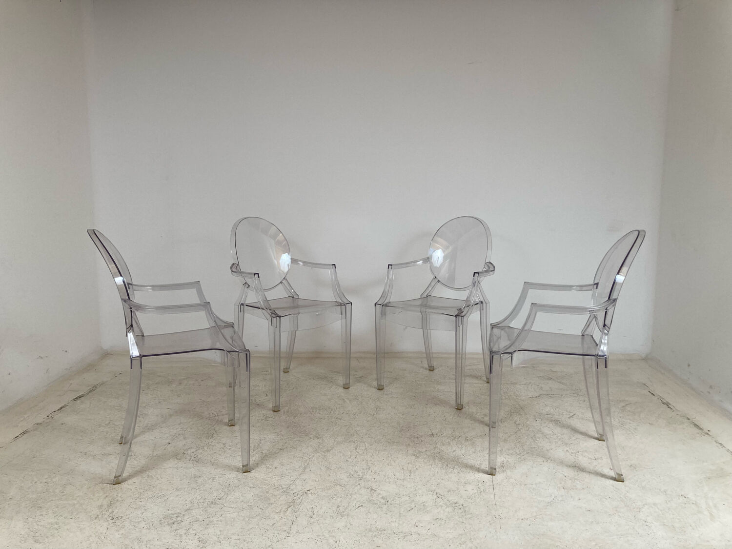 4 Louis Ghost armchairs by Philippe Starck Kartell edition