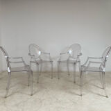 4 Louis Ghost armchairs by Philippe Starck Kartell edition