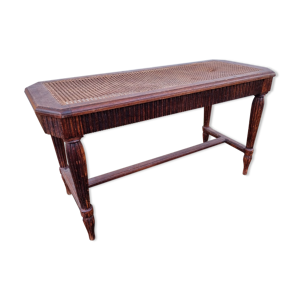 Banc de piano Louis XVI rotin tressé