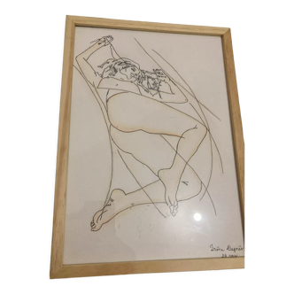 Woman lying on her back