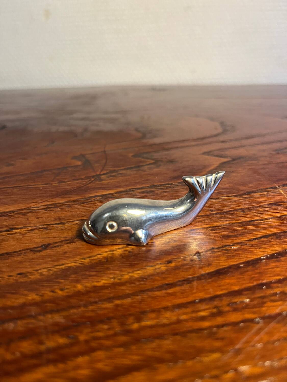 Porte couteau couvert année 70 métal argenté poisson