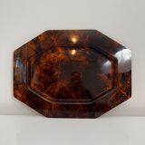 Vintage tortoiseshell hexagonal tortoiseshell serving tray