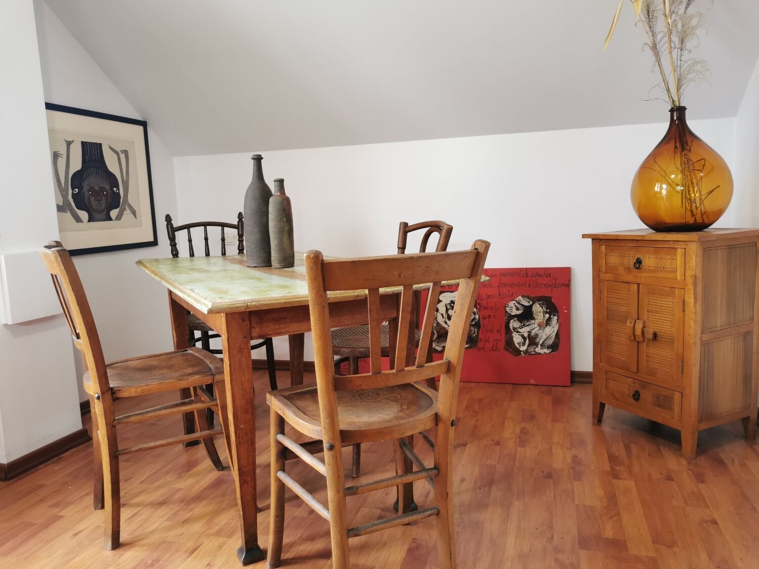 Set table and chairs bistro antique