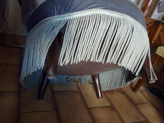 Toad armchair, blue velvet