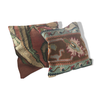 Lot de deux housses de coussin kilim 40*40cm